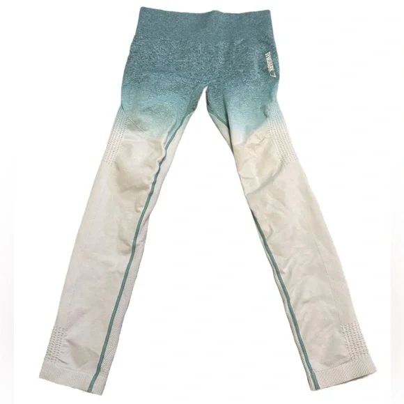 Gymshark Seamless Teal and Blue Leggings Medium - Picture 1 of 3